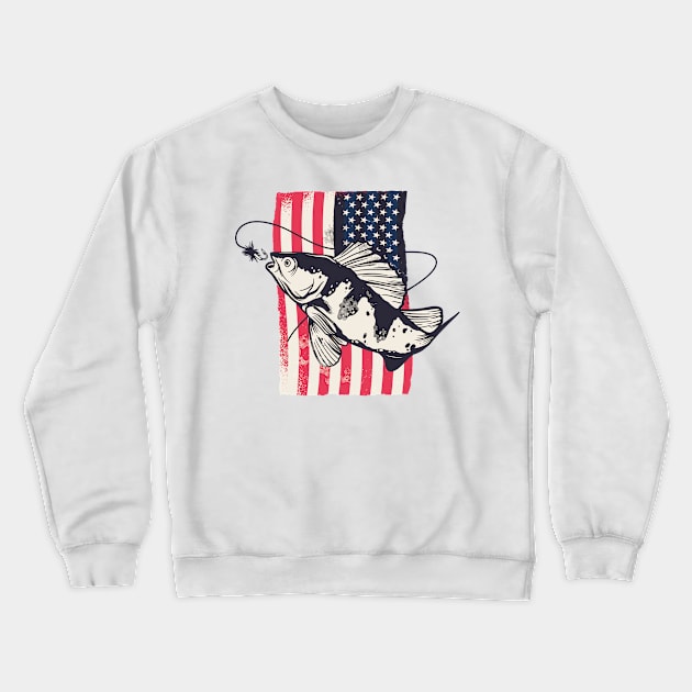 Stars & Stripes Fishing Glory Crewneck Sweatshirt by Life2LiveDesign